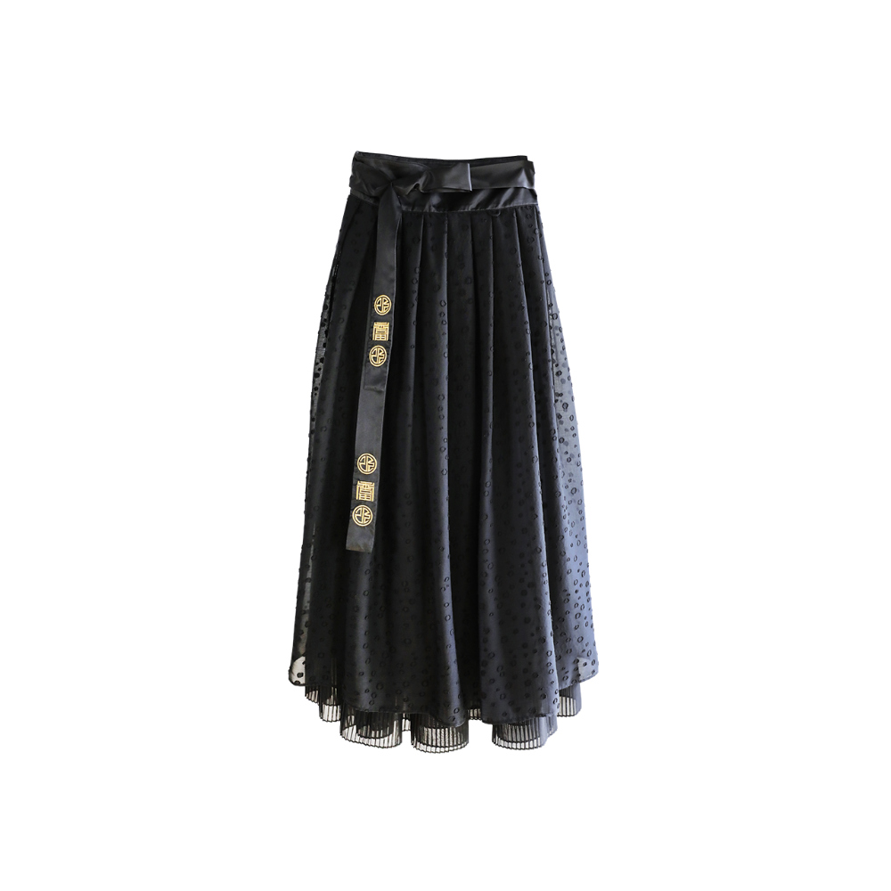 long skirt charcoal color image-S7L1