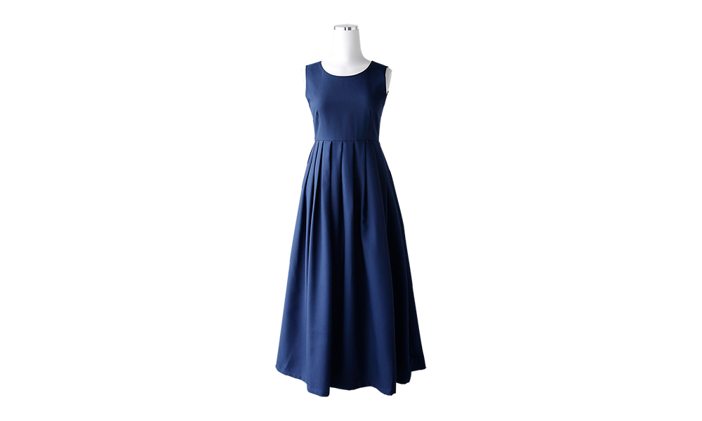 긴 드레스 네이비블루 색상 이미지-S3L4